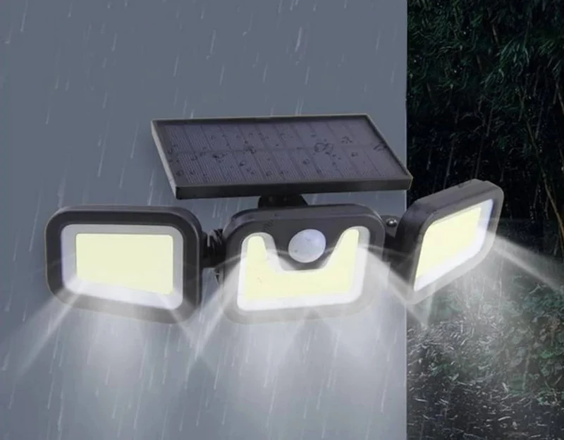 Solar LED Außenlampe 100 LEDs Bewegungsmelder IP67 Fernbedienung