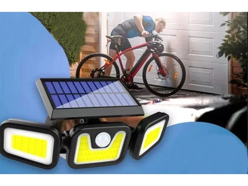 Solar LED Außenlampe 100 LEDs Bewegungsmelder IP67 Fernbedienung