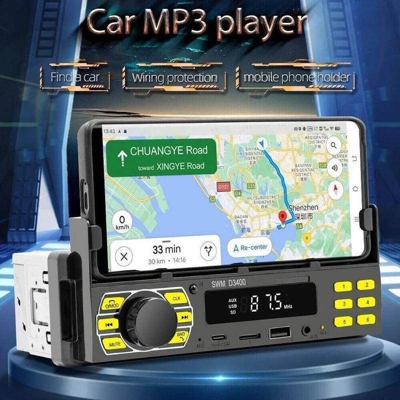 Autoradio Bluetooth 1 Din MP3 Player Freisprecheinrichtung C USB L8 Typ X4V3
