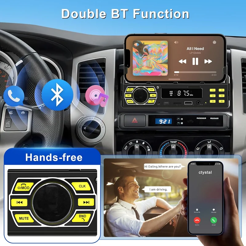 Autoradio Bluetooth 1 Din MP3 Player Freisprecheinrichtung C USB L8 Typ X4V3