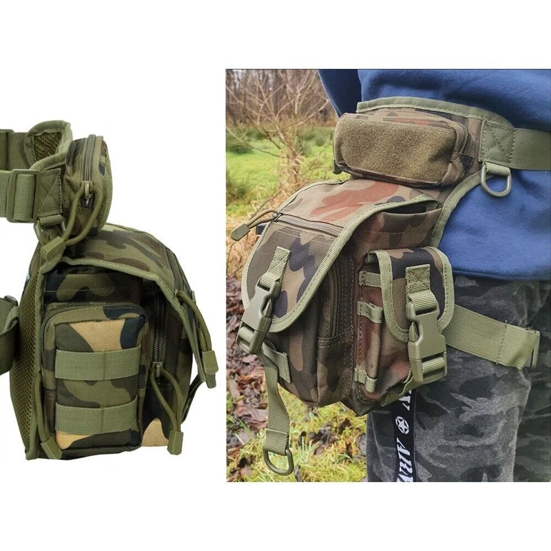 Taktische Beintasche Tarnfarbe Outdoor Hüfttasche Motorradtasche mit 6 Fächern