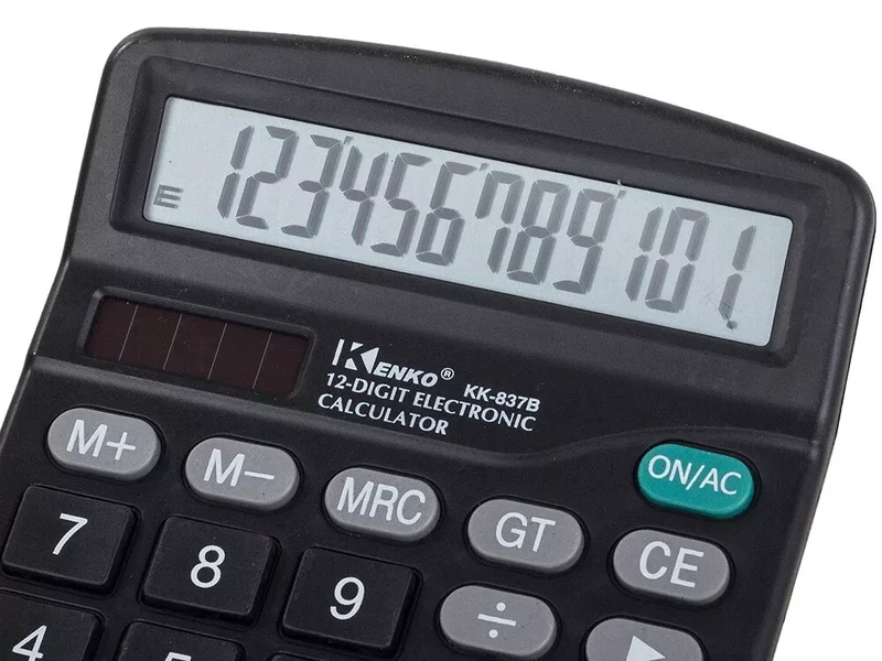 Großer Solar-Tischrechner mit 12-stelligem Display – Bürorechner mit Batterie BBT3233