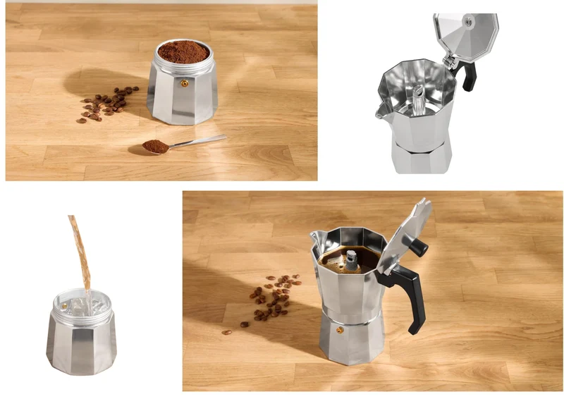 SILVERCREST® Espressokocher 9 Tassen Aluminium – Mokkakanne Espresso Kocher 330ml