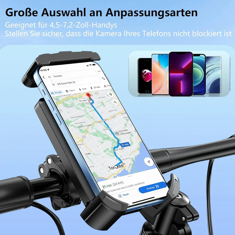 Fahrrad Handyhalterung 360° drehbar – ausziehbar & universal passend ✅✅