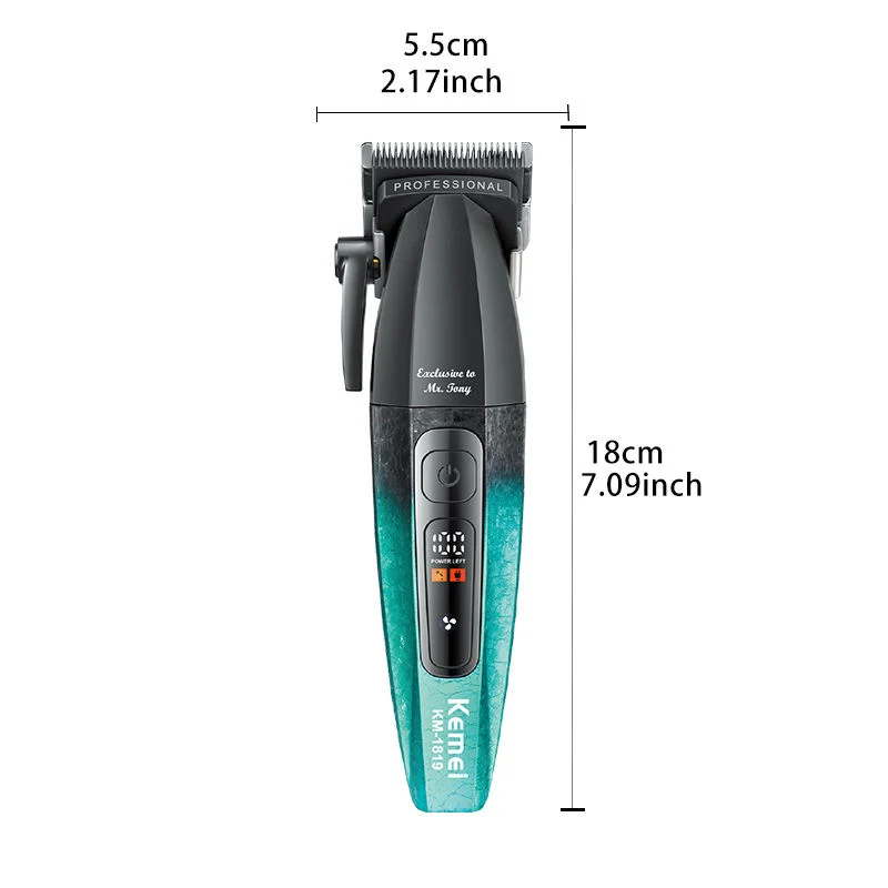 Kemei KM-1819 Professional Hair Clipper Cordless Rechargeable Hair Cutting Machine