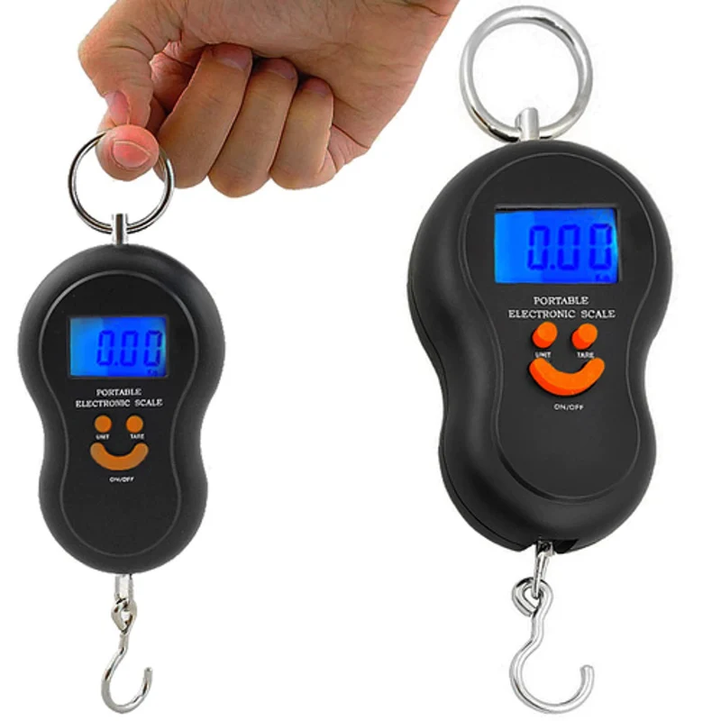 Digitale Hakenwaage 50kg Handwaage Kofferwaage LCD Display TARA Funktion