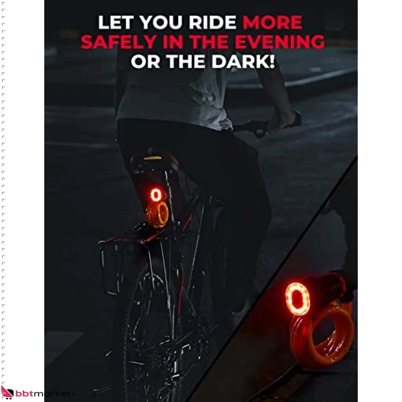 B-Ware Fahrrad-Zahlenschloss mit LED-Licht – 5-stelliges Sicherheits-Kabelschloss in Orange