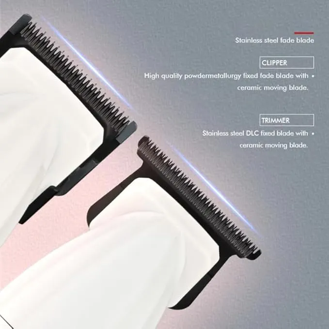Wmark Specter 8632 Clipper + Trimmer Combo Kit – With 1 Extra Blade Each, White Wmark Cutting Sheet & Heavy-Duty Motor
