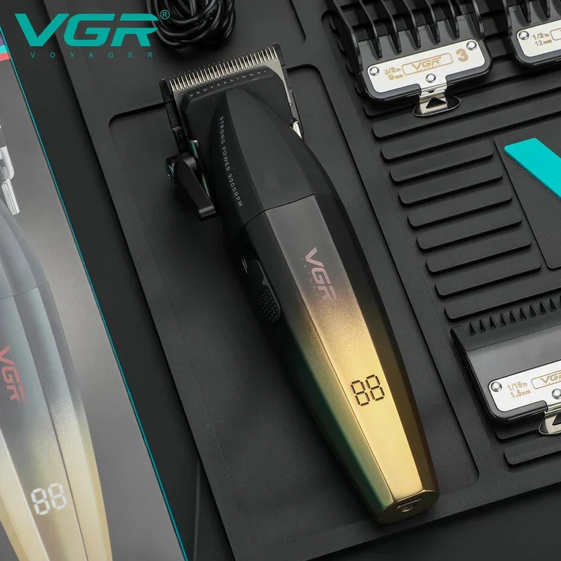 VGR V-003 Professional Hair Clipper For Men, (Black/gold)