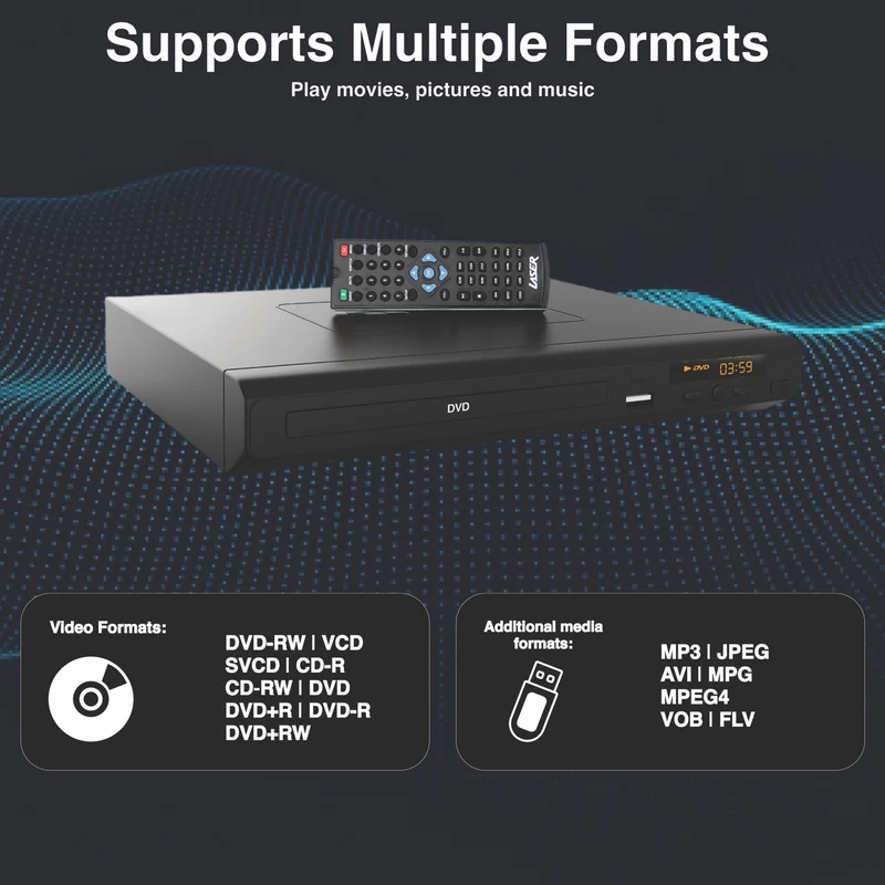 Laser DVD Player Multi-Region - HDMI, Composite Video and USB 2024